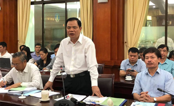 Bộ trưởng Bộ NN&PTNT Nguyễn Xuân Cường phát biểu tại cuộc họp. Ảnh: T.T Bộ trưởng Bộ NN&PTNT Nguyễn Xuân Cường phát biểu tại cuộc họp. Ảnh: T.T