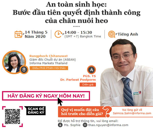 Hội thảo chăn nuôi trực tuyến Kỳ 2: An toàn sinh học – Bước đầu tiên quyết định thành công của chăn nuôi heo Hội thảo chăn nuôi trực tuyến Kỳ 2: An toàn sinh học – Bước đầu tiên quyết định thành công của chăn nuôi heo